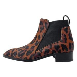 Christian Louboutin Marnmada 40 Chelsea Calf Hair Leopard Block Heel Ankle Boots